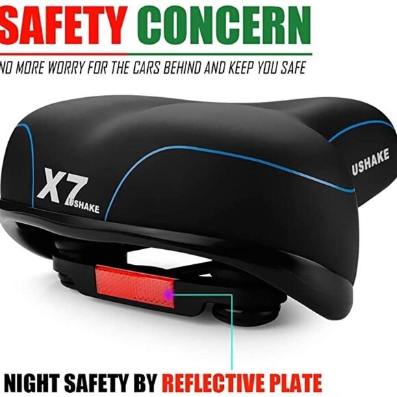USHAKE X7 WIDE CUSHIONED BICYCLE SADDLE SEAT SIZE OS NWT - Picture 3 of 10